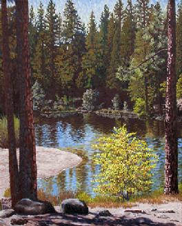 Manzanita Lake Painting Image